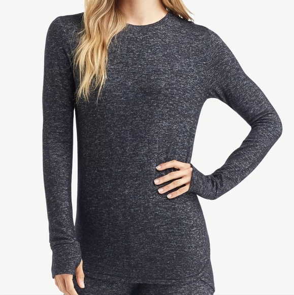 Cuddl Duds Women's Soft Knit Matching Jogger Set Dark Charcoal Gray - Picture 2 of 8